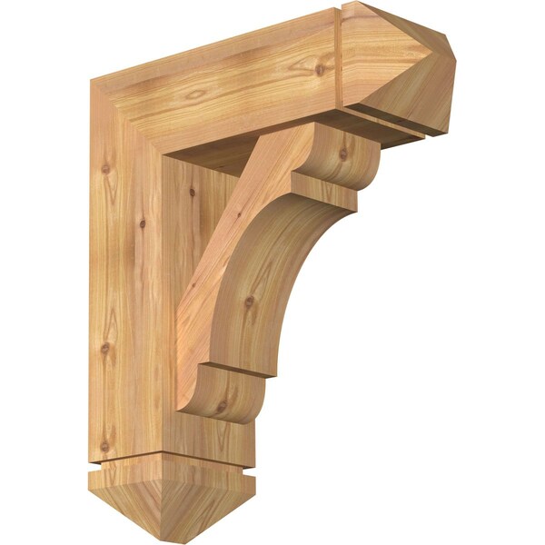 Ekena Millwork Olympic Arts and Crafts Smooth Bracket w/ Offset Brace, Western Red Cedar, 7 1/2"W x 22"D x 26"H BKT0806X22X26OLY03SWR - main